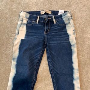 low rise bleach jeans